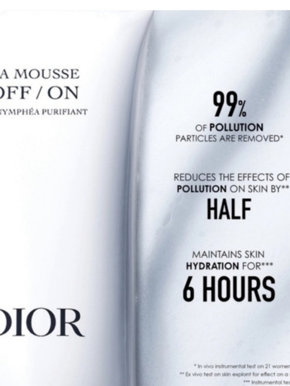 Dior NIB! La Mousse Off/On Purifying Foaming Cleanser/Cosmetic Bag Bundle - Picture 3 of 13